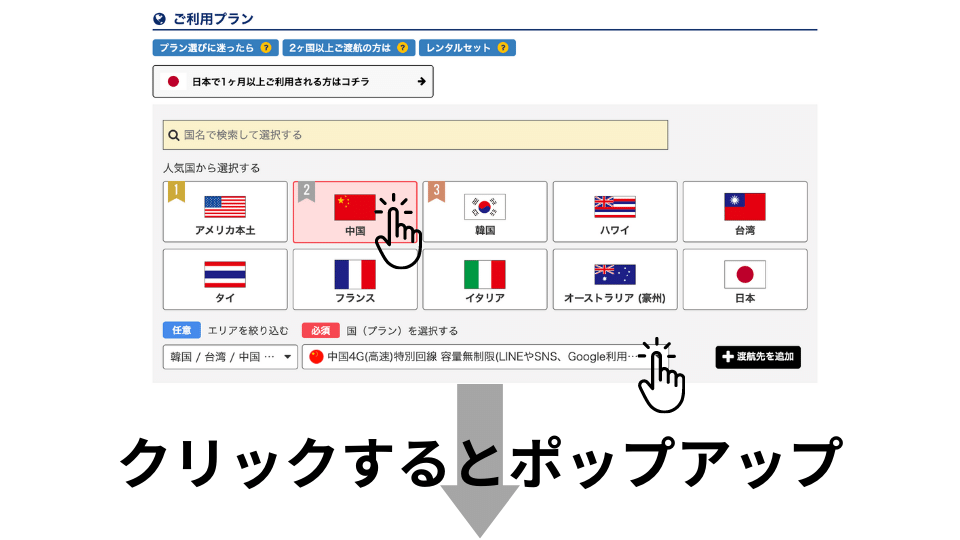 中国プラン選択1