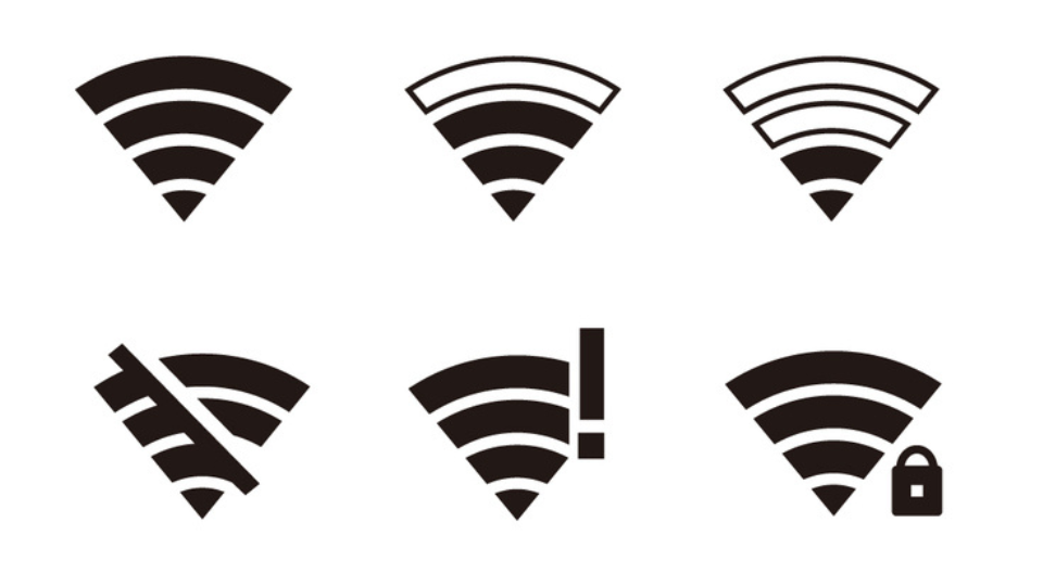 Wi-Fiマークの示す意味は?Wi-Fiマークの種類と意味、トラブル時(「✕」や「!」など)の対処方法を解説します。 (1)